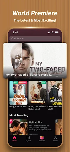 DramaWave discovery screen showing a featured series and drama library